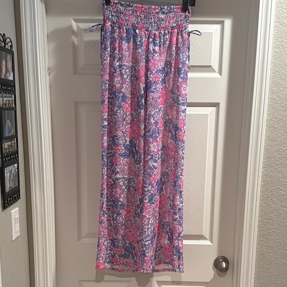 Beach Bunny Floral Pink and Purple swimsuit cover up pants